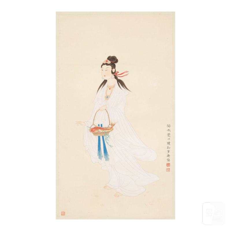 季康（1913-2007）白衣大士 設色紙本 立軸 一九四三年作 | JI KANG (1913-2007)